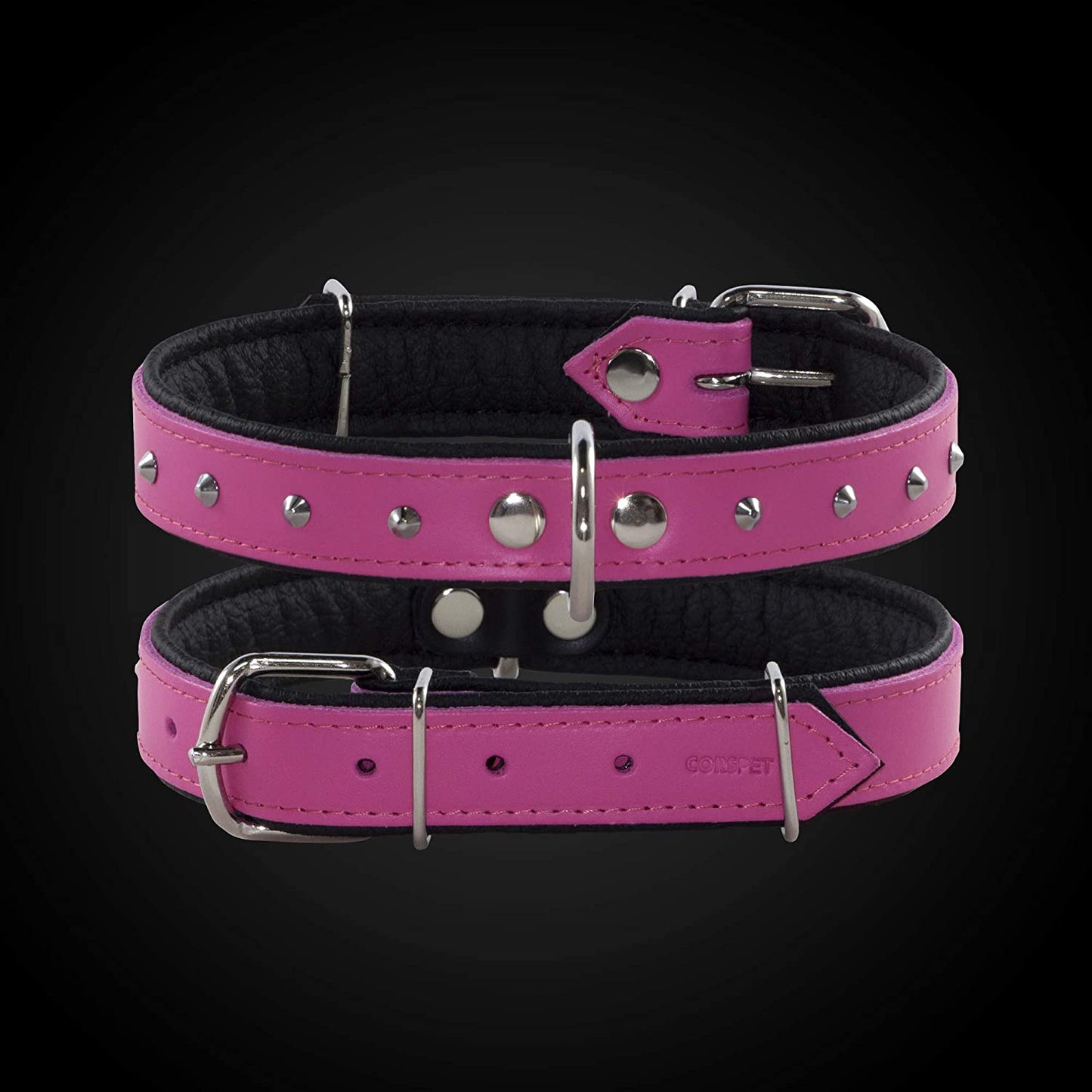pink leather collar, dog collars uk