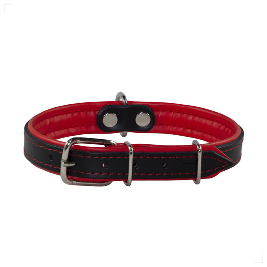 red dog collar, leather dog collar